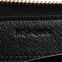 مملوكة مسبقًا Saint Laurent Black Leather Belle De Jour Zip Around  Wallet