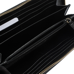 مملوكة مسبقًا Saint Laurent Black Leather Belle De Jour Zip Around  Wallet