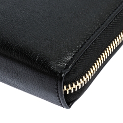 مملوكة مسبقًا Saint Laurent Black Leather Belle De Jour Zip Around  Wallet