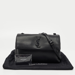 Pre Owned Saint Laurent Black Leather West Hollywood Shoulder Bag