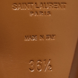 Pre Owned Yves Saint Laurent Brown Leather Tribute Sandals Size 36.5