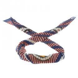 Pre Owned Yves Saint Laurent Paris Multicolor Starfish Print Cotton and Silk Square Scarf