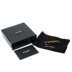 Pre Owned Yves Saint Laurent Gold Plated Opyum YSL Crocodile Pin Brooch