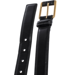 Pre Owned Yves Saint Laurent Black Leather Belt 90CM