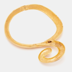 Pre Owned Yves Saint Laurent Vintage Gold Tone Arabesque Choker
