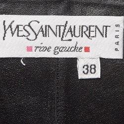 Pre Owned Yves Saint Laurent Vintage Black Leather Tube Top M