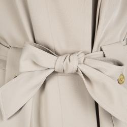 Pre Owned Yves Saint Laurent Beige Wool Belted Trench Coat L