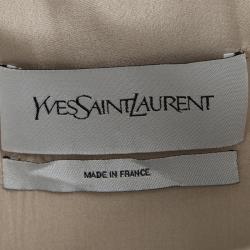 Pre Owned Yves Saint Laurent Beige Wool Belted Trench Coat L