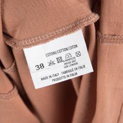 Pre Owned Yves Saint Laurent Paris Brown Safety Pin Printed Sleeveless T-Shirt Dress S