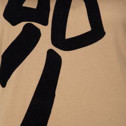 Pre Owned Yves Saint Laurent Paris Brown Flock Print Detail Sleeveless Top M