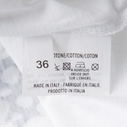 Pre Owned Yves Saint Laurent Monochrome Flock Logo Print Sleeveless T-Shirt S