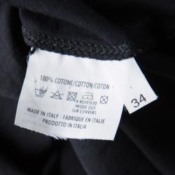 Pre Owned Yves Saint Laurent Paris Black Printed Crew Neck T-Shirt S