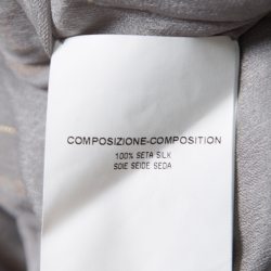 Pre Owned Yves Saint Laurent Grey Sheer Silk Egyptian Style Embellished Tunic M