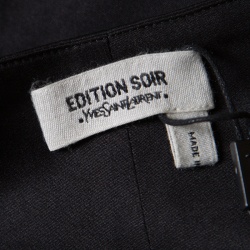 Pre Owned Yves Saint Laurent Edition Soir Black Satin High Waist Palazzo Pants L