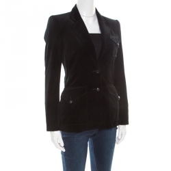 Yves Saint Laurent Black Velvet Blazer S