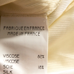 Pre Owned Yves Saint Laurent Variation Vintage Cream Silk Blend Coat L