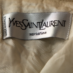 Pre Owned Yves Saint Laurent Variation Vintage Cream Silk Blend Coat L