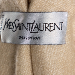 Pre Owned Yves Saint Laurent Variation Vintage Cream Silk Blend Coat L
