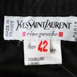 Pre Owned Yves Saint Laurent Rive Gauche Black Leather Pencil Skirt L