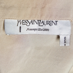 Yves Saint Laurent Beige Silk Puff Sleeve Top M