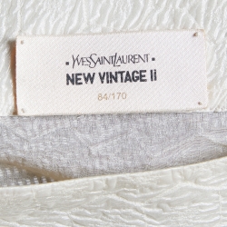 Pre Owned Yves Saint Laurent New Vintage II Cream Crushed Silk Asymmetric Top M