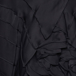 Pre Owned Yves Saint Laurent Vintage Silk Satin Ruffled Short Skirt M