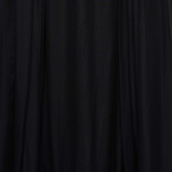 Pre Owned Yves Saint Laurent Vintage Black Silk Ruffled Strapless Gown L