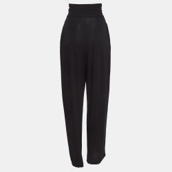 Pre Owned Yves Saint Laurent Black Jersey Palazzo Pants S