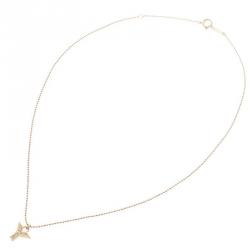 Pre Owned Yves Saint Laurent 18K Yellow Gold and Diamond Initial Necklace 