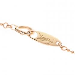 Pre Owned Yves Saint Laurent 18K Yellow Gold and Diamond Initial Necklace 