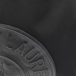 Pre Owned Yves Saint Laurent Black Canvas and Leather Logo Patch Tote
