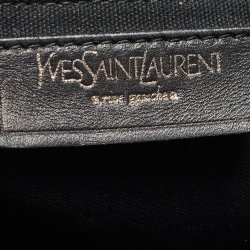 Pre Owned Yves Saint Laurent Black Canvas and Leather Logo Patch Tote