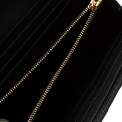 Pre Owned Saint Laurent Green Matelasse Leather Flap Wallet