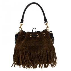 مملوكة مسبقًا حقيبة سان لوران باريس باكت شراشيب امانويل سويدي طباعة فهد بنية