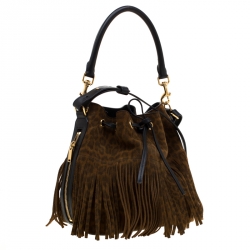 مملوكة مسبقًا حقيبة سان لوران باريس باكت شراشيب امانويل سويدي طباعة فهد بنية