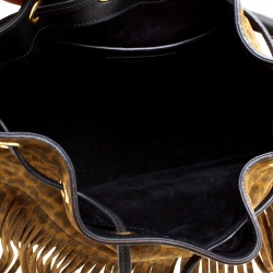 مملوكة مسبقًا حقيبة سان لوران باريس باكت شراشيب امانويل سويدي طباعة فهد بنية