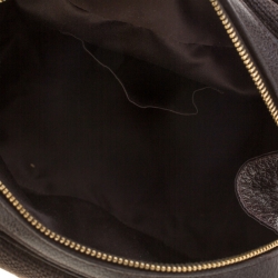 Pre Owned Saint Laurent Brown Canvas and Leather Trim Satchel
