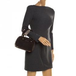 Pre Owned Saint Laurent Brown Canvas and Leather Trim Satchel