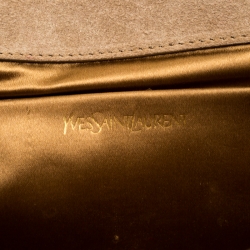 Pre Owned حقيبة كلتش سان لوران باريس Y-ليغن جلد لامع ذهبية