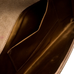 Pre Owned حقيبة كلتش سان لوران باريس Y-ليغن جلد لامع ذهبية