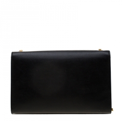Pre Owned Saint Laurent Black Monogram Leather Kate Shoulder Bag