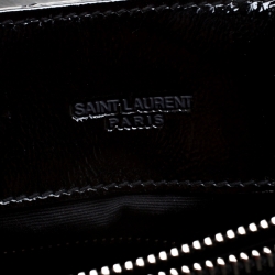 Pre Owned حقيبة كتف سان لوران باريس لولو جلد مونوغرامية سوداء