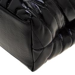 Pre Owned حقيبة كتف سان لوران باريس لولو جلد مونوغرامية سوداء