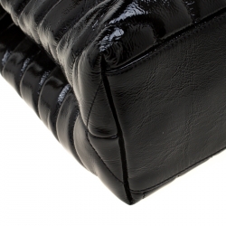 Pre Owned حقيبة كتف سان لوران باريس لولو جلد مونوغرامية سوداء