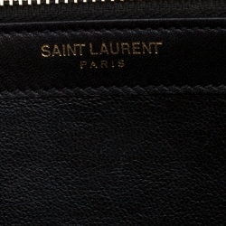 Saint Laurent Paris Gold Textured Monogram Leather Chain Clutch