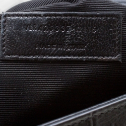 Pre Owned Saint Laurent Paris Black Croc Embossed Leather Large Cassandre Chain Bag