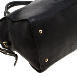 Pre Owned Saint Laurent Black Leather Large Cabas Chyc Satchel