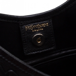 Pre Owned Saint Laurent Paris Black Embossed Leather Mombasa Hobo