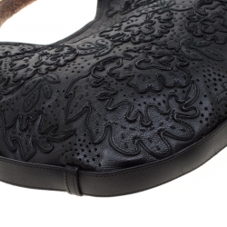 Pre Owned Saint Laurent Paris Black Embossed Leather Mombasa Hobo