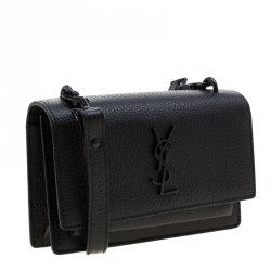 Pre Owned Saint Laurent Paris Black Leather Sunset Shoulder Bag